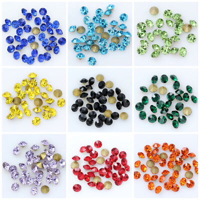 #ad #ad Wholesale Top Quality Czech Glass Crystal Rhinestones Round Pointed Foiled Back $7.99
