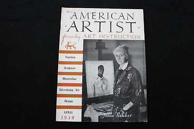 #ad 1940 APRIL AMERICAN ARTIST MAGAZINE HILDA BELCHER COVER SP 4183B $75.00