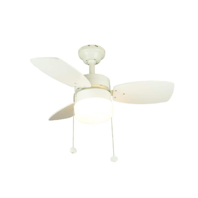 White Ceiling Fan with Light 30 inch Indoor Reversible 3 Speed Motor Pull Chain $70.60