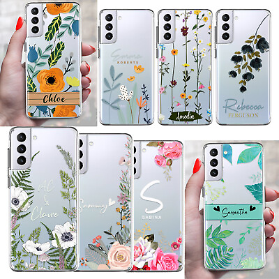 #ad Flower Personalized Phone Case Clear Cover For Samsung Galaxy S23 S22 S21 FE S24 $7.97