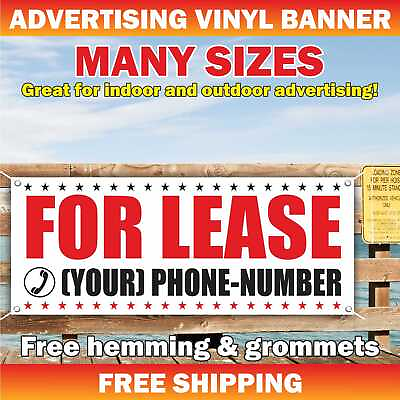 #ad FOR LEASE Advertising Banner Vinyl Mesh Sign for rent rental space custom phone $224.94