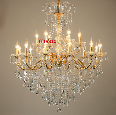 #ad Elegant Crystal Chandelier Light Glass Ceiling Light Candle Pendant Gold Silver $215.20
