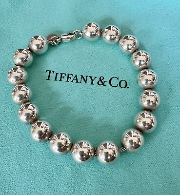 #ad Tiffany amp; Co. Sterling Silver HardWear 10mm Bead Ball Bracelet 7.5” $199.00
